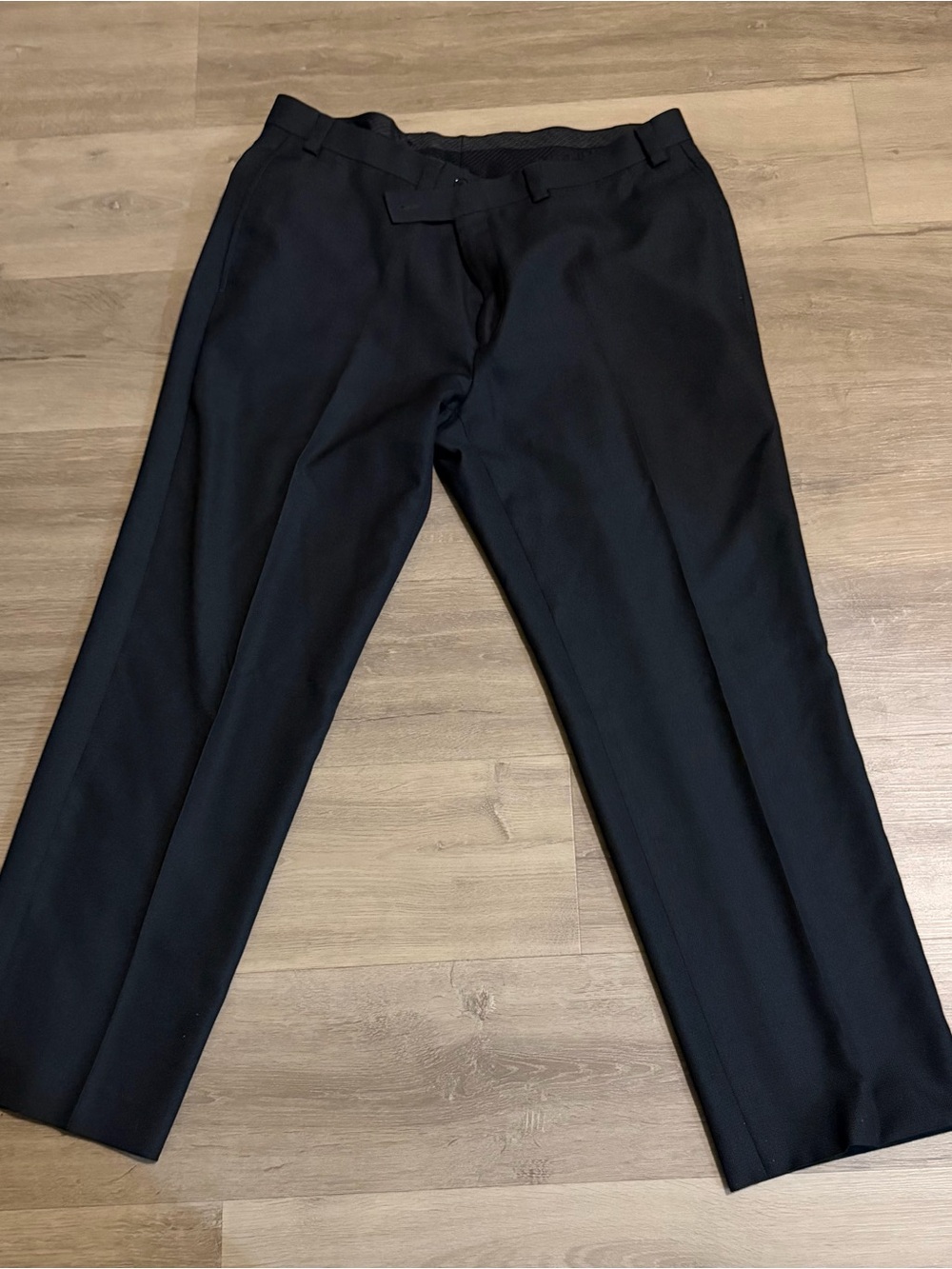 Calvin Klein Black Lined Trousers with Subtle Stripe Lining
